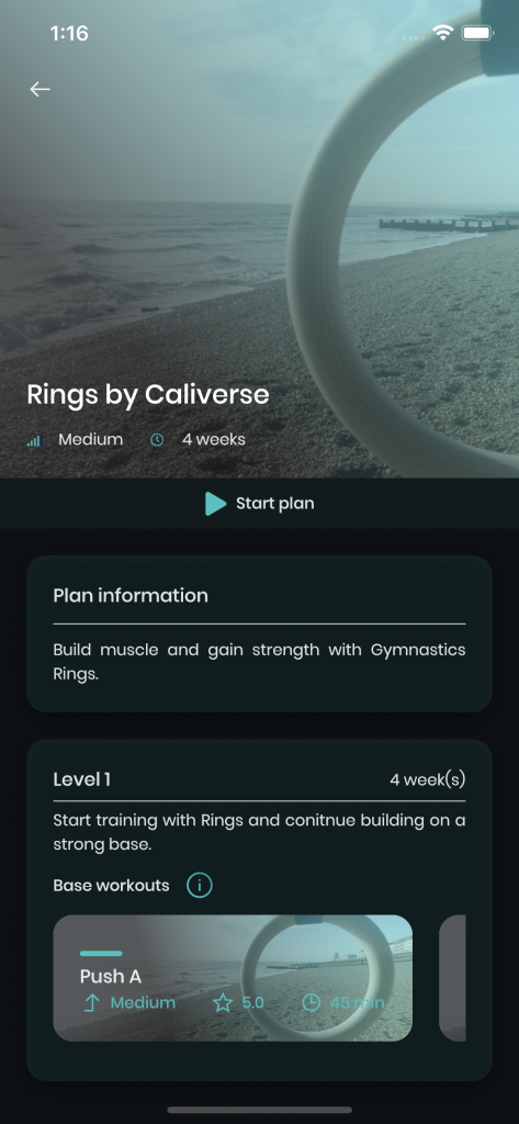 Rings by Caliverse training plan